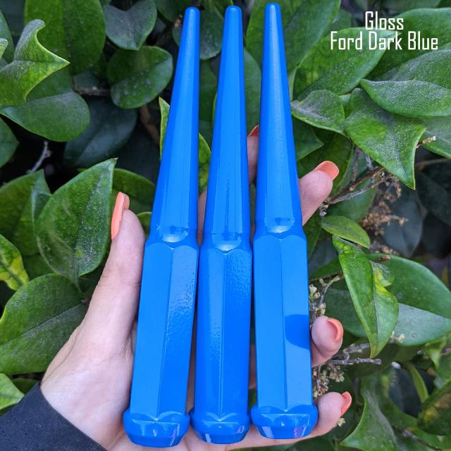 24 Pc 14x1.5 Spike Lug Nuts 6" Tall - Powder Coated - Various Colors