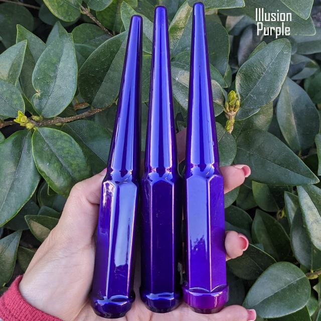 32 Pc 14x1.5 Spike Lug Nuts 6" Tall - Powder Coated - Various Colors