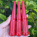 32 Pc 14x1.5 7-Spline Spike Lug Nuts 4.5" Tall - Powder Coated + Key Socket