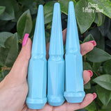 32 Pc 14x1.5 Spike Lug Nuts 4.5" Tall - Powder Coated - Various Colors