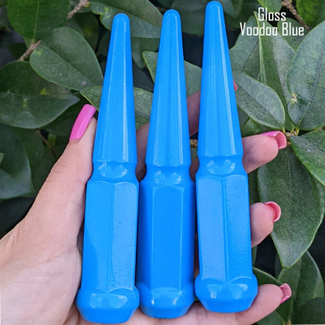 32 Pc 14x1.5 Spike Lug Nuts 4.5" Tall - Powder Coated - Various Colors
