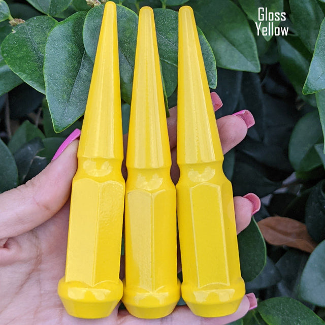 32 Pc 14x1.5 Spike Lug Nuts 4.5" Tall - Powder Coated - Various Colors