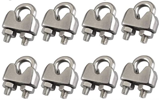 1/16" Wire Rope Clip Cable Clamp – U-Bolt Fastener for Steel Cable TekShack