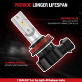 XF1 H11/H8/H16 LED Fog Light Bulbs 40W 6000LM 2Pcs