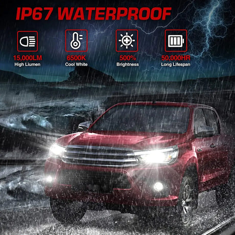 H11 H8 H9 LED Headlight Bulbs 20W 15000LM 6000K | 2 Bulbs for Chevy/Ford/Dodge/Jeep/BMW/Nissan/Toyota/Honda