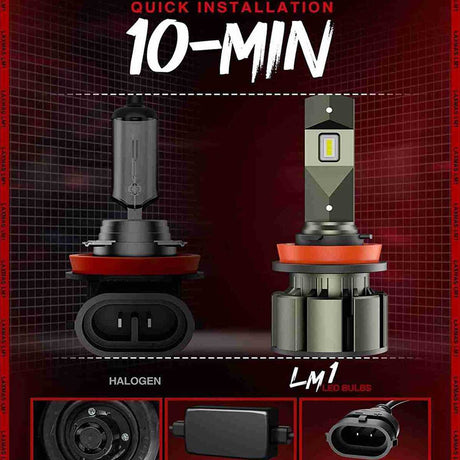 H11 H8 H9 LED Headlight Bulbs 60W 12000LM 6000K | 2 Bulbs for Chevy/Ford/Dodge/Jeep/BMW/Nissan/Toyota/Honda Flashark