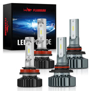 H11 9005 240W 6500K 14000LM White IP68 LED Headlight Bulbs 2Pcs Flashark