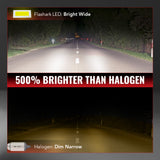 H11 9005 240W 6500K 14000LM White IP68 LED Headlight Bulbs 2Pcs Flashark