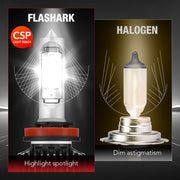 H11 9005 240W 6500K 14000LM White IP68 LED Headlight Bulbs 2Pcs Flashark