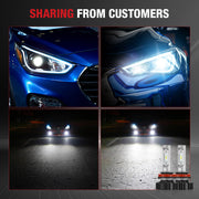 H11 9005 240W 6500K 14000LM White IP68 LED Headlight Bulbs 2Pcs Flashark