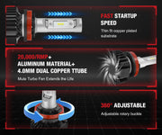 H11 9005 240W 6500K 14000LM White IP68 LED Headlight Bulbs 2Pcs Flashark