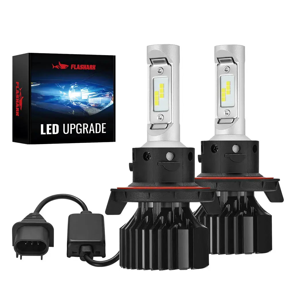 H13/9008 LED Headlight Bulbs 100W 6000K ‎‎14000LM White Dual-function 2Pcs for Chevrolet/Ford/GMC//BMV/Dodge/Honda/Nissan/Jeep