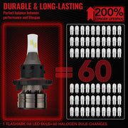 H13/9008 LED Headlight Bulbs 60W 6500K ‎‎18000LM White Dual-function 2Pcs Flashark