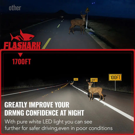 H13/9008 LED Headlight Bulbs 70W 6500K ‎‎18000LM White Dual-function 2Pcs for Chevrolet/Ford/GMC//BMV/Dodge/Honda/Nissan/Jeep Flashark