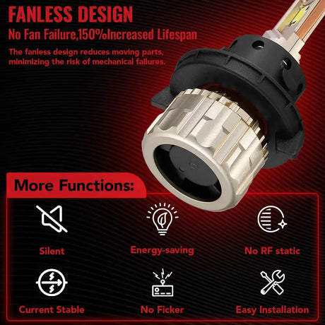 H13/9008 LED Headlight Bulbs 110W 6500K ‎‎28000LM White Dual-function 2Pcs for Chevrolet/Ford/GMC//BMV/Dodge/Honda/Nissan/Jeep