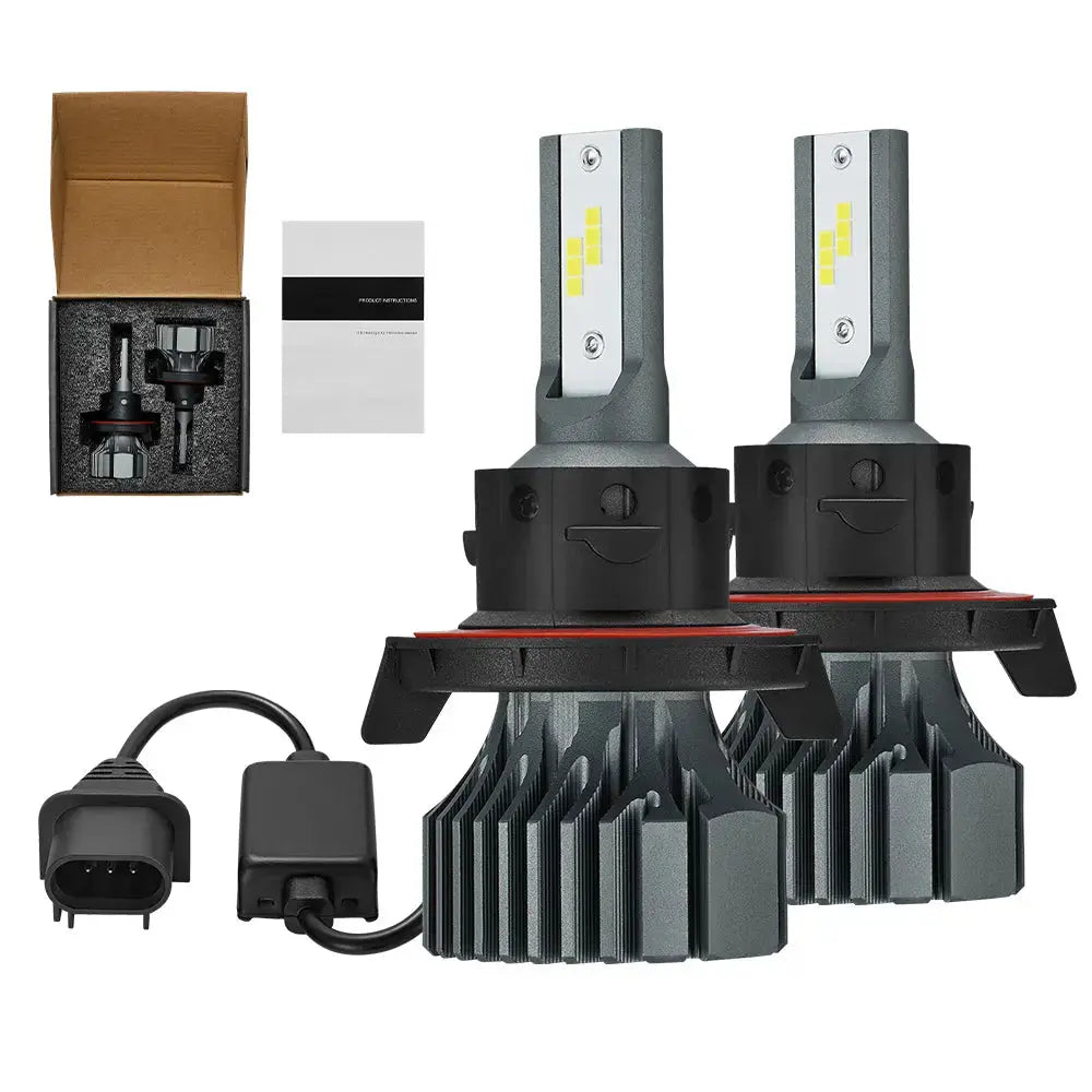 H13/9008 LED Headlight Bulbs 120W 6000K ‎‎14000LM White Dual-function 2Pcs for Chevrolet/Ford/GMC//BMV/Dodge/Honda/Nissan/Jeep