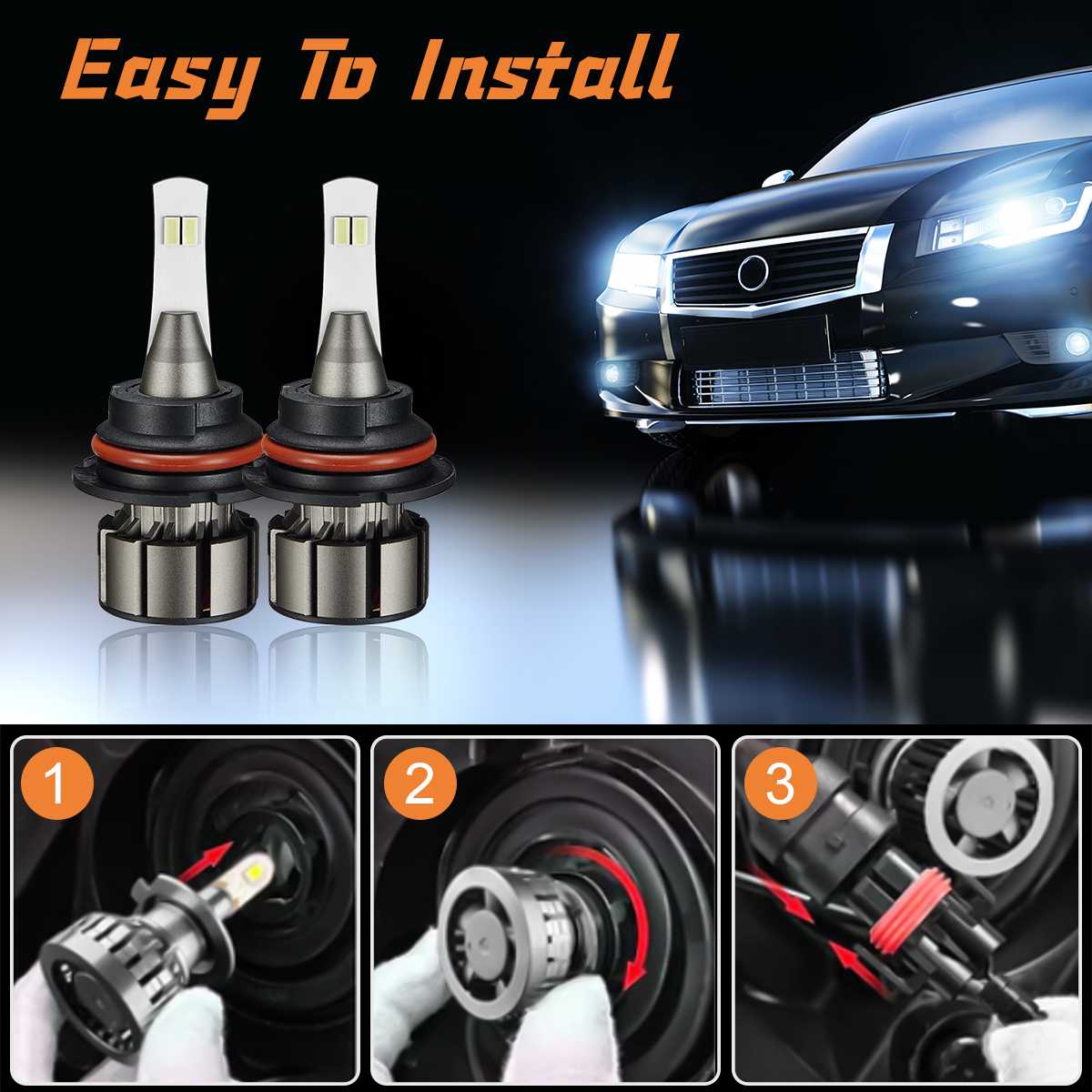 H7 LED Headlight Bulbs 18W 6000LM 6000K | 2 Bulbs