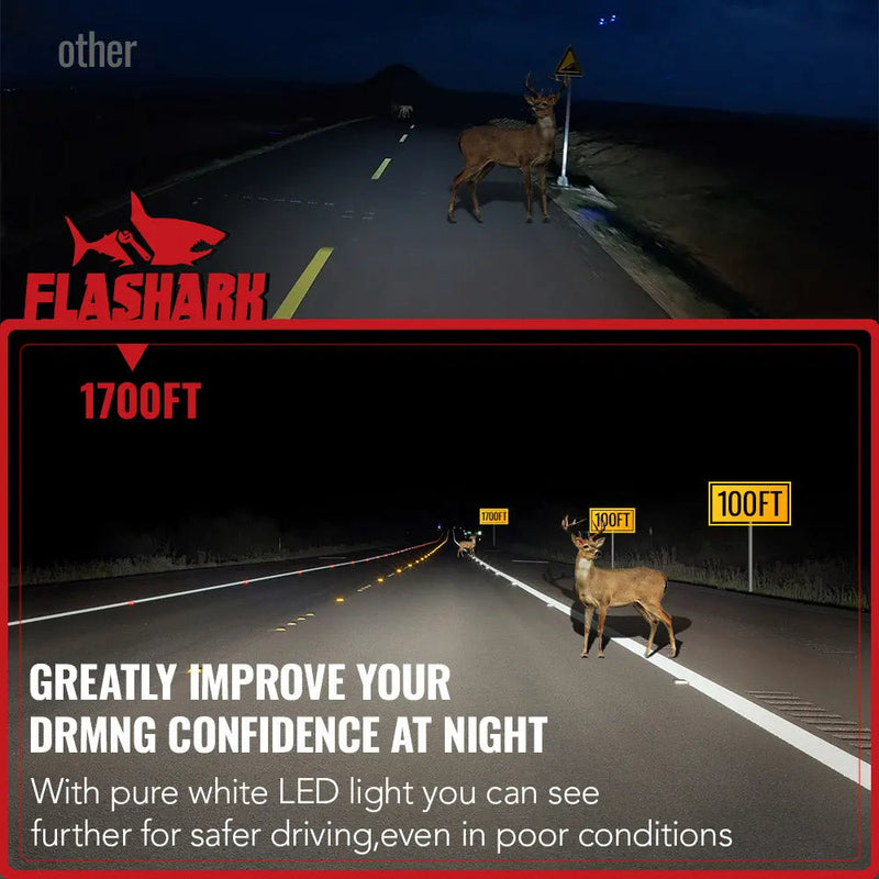 X2 H11/H9/H8 100W 6000K White IP67 LED Headlight Bulbs 2Pcs Flashark