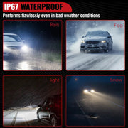 X2 H11/H9/H8 100W 6000K White IP67 LED Headlight Bulbs 2Pcs Flashark