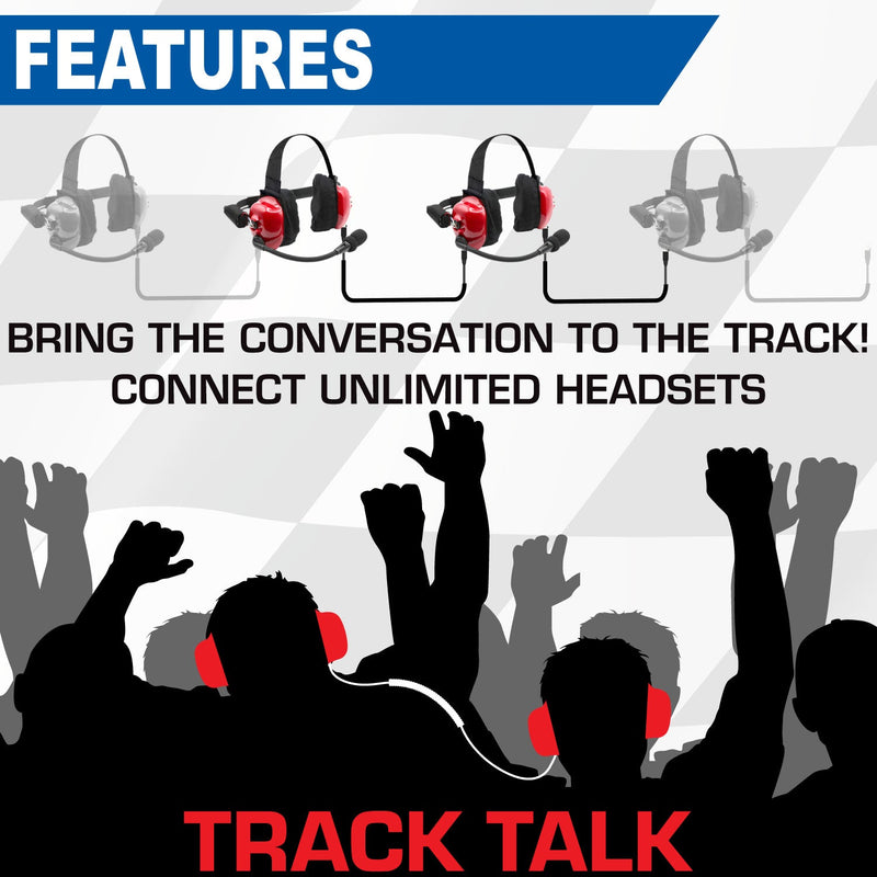H80 Track Talk Linkable Intercom Headset - Bring The Conversation To The Circle Track NASCAR event