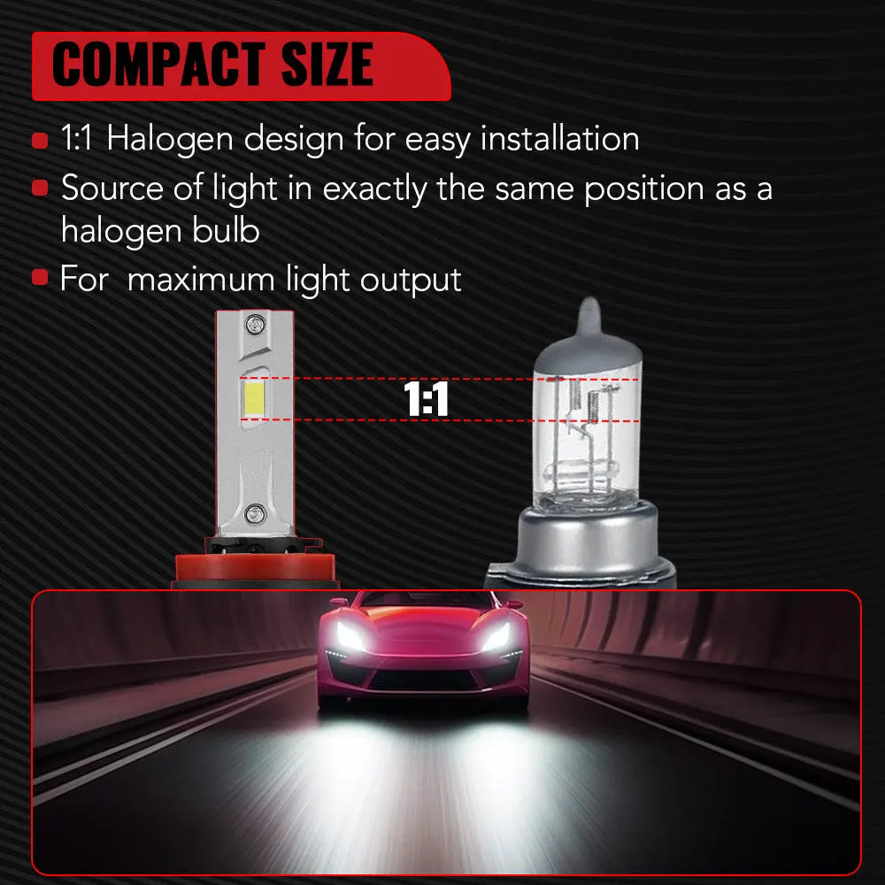 X4i H11/H8/H9 110W 6500K 28000LM White IP67 LED Headlight Bulbs 2Pcs
