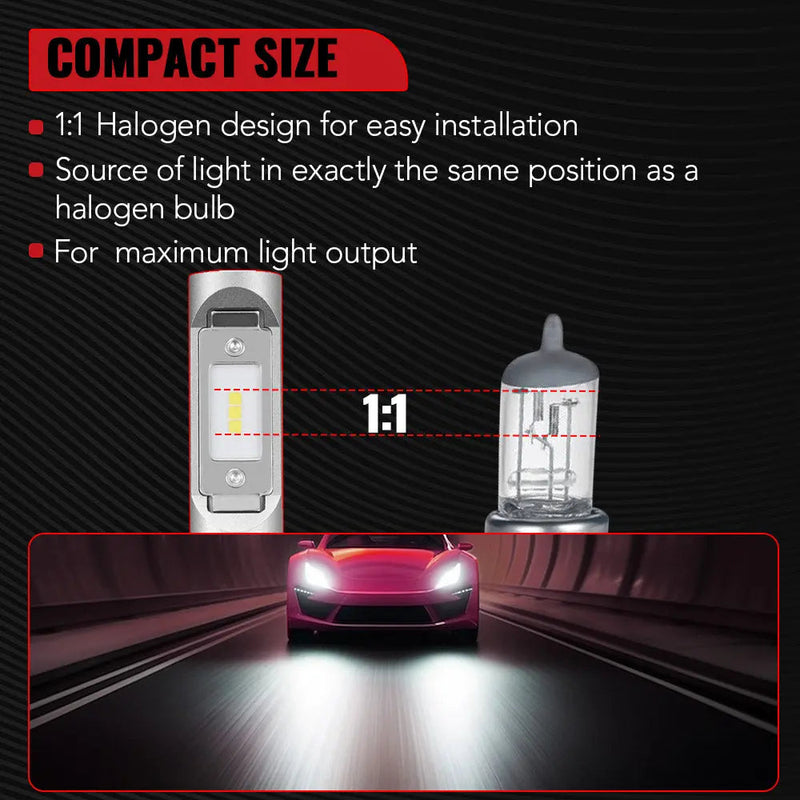 X1 9005/HB3 100W 6000K 14000LM White LED Headlight Bulbs 2Pcs Flashark