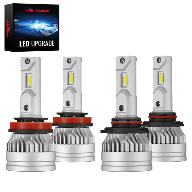 H11 9005 150W 6500K 28000LM White IP67 LED Headlight Bulbs 2 Pairs Flashark