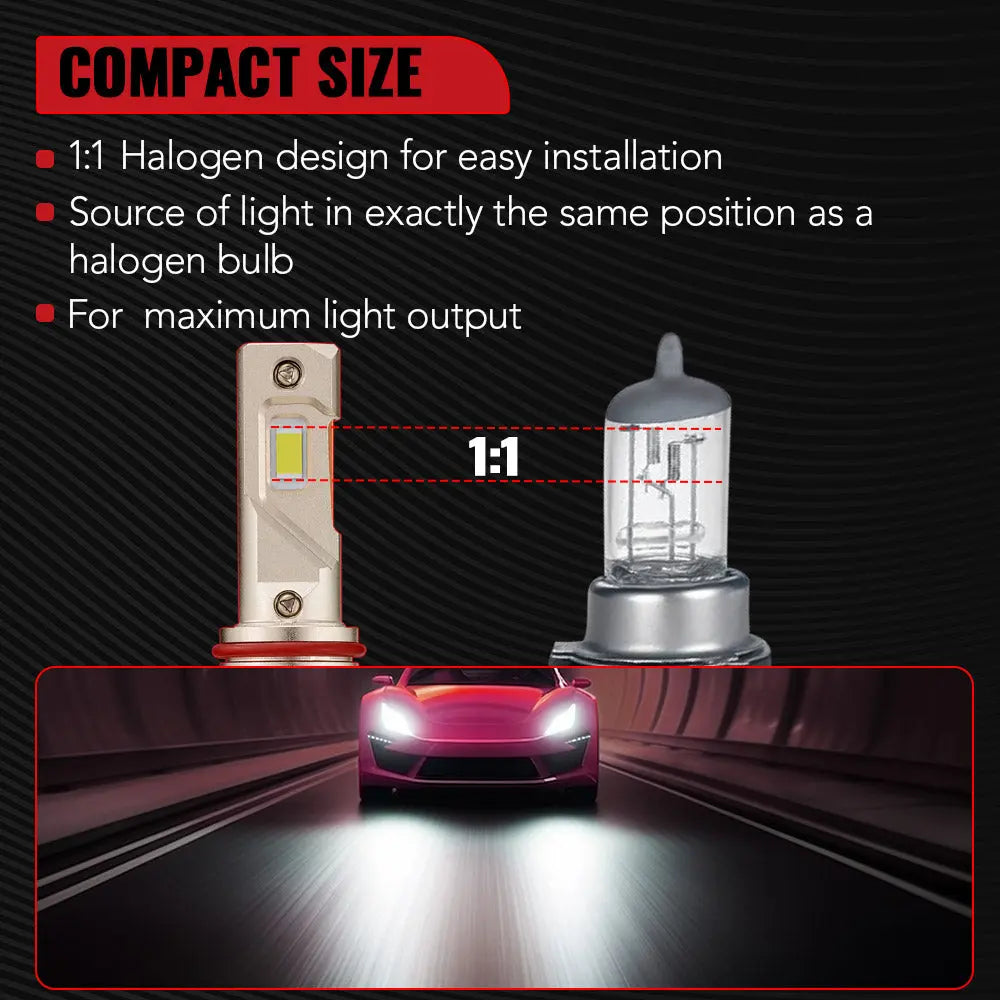 X4 9005/HB3 110W 6500K 28000LM White IP68 LED Headlight Bulbs 2Pcs