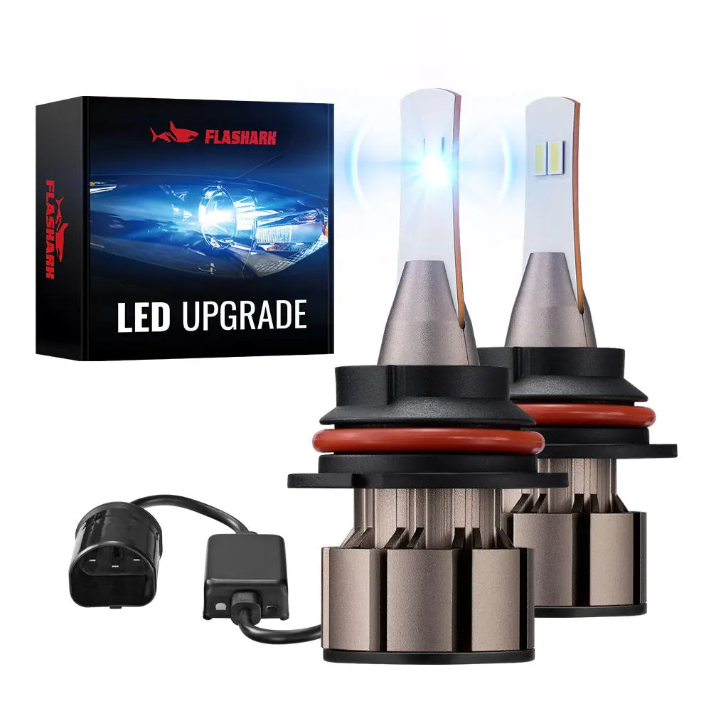 L2 9007/HB5 100W 6000K 24000LM White IP67 LED Headlight Bulbs 2PCS