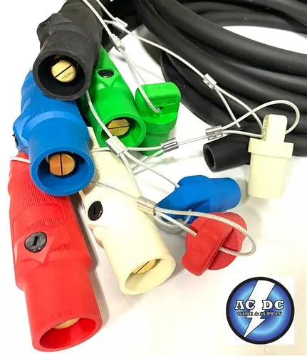 CAM LOCK 2/0 TYPE W Entertainment ,Generator Power Cables 5 CABLE SET WITH CAPS MMMFF TO PIGTAIL AC/DC WIRE AND SUPPLY