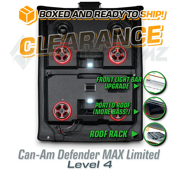 2016-2025 Can-Am Defender MAX Limited/Cab LEVEL 4 Stereo Top (4-Door, HD7-HD10) + Roof Rack Can-Am