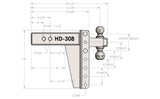 Bulletproof Heavy Duty 8” Drop/Rise Trailer Hitch 3" Box Steel Shank