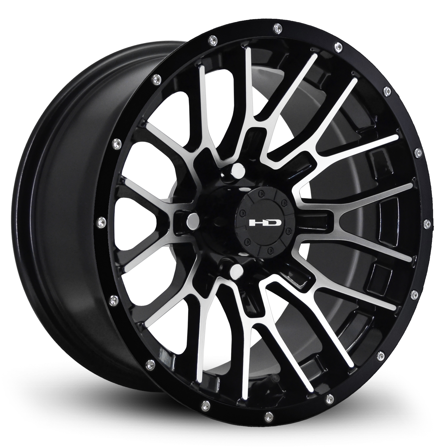 HD Golf RTC 12x7 | -14 Offset Gloss Black/Mchnd Fc Blk Riv