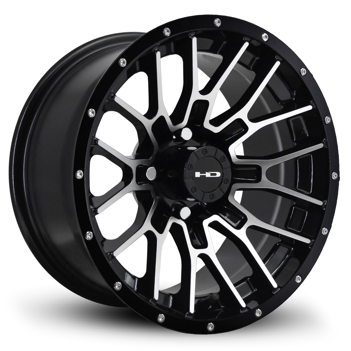 HD Golf RTC 14x7 | -14 Offset Gloss Black/Mchnd Fc Blk Riv
