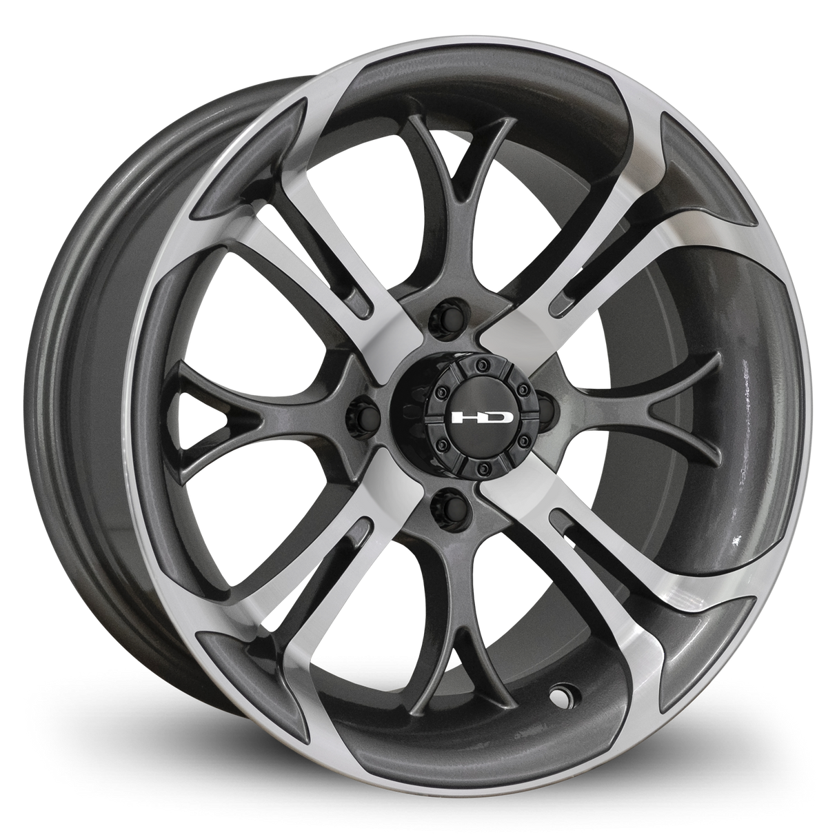 HD Golf Spinout 14x7 | -10 Offset Gloss Gun Metal/Machined Face