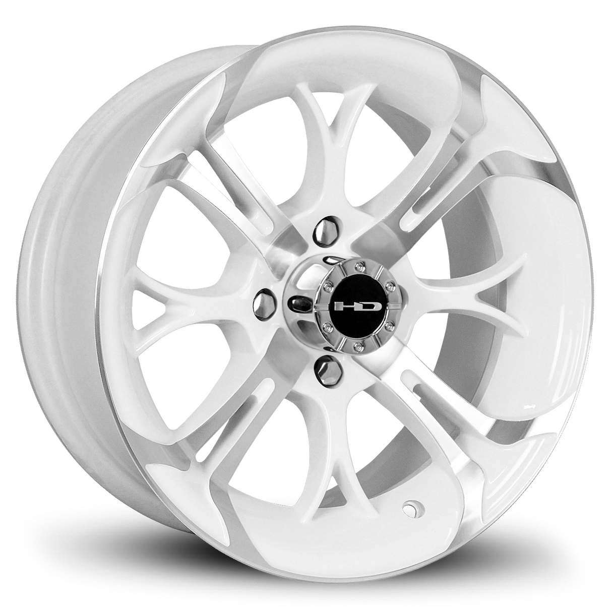 HD Golf Spinout 14x7 | -10 Offset Gloss White/Machined Face