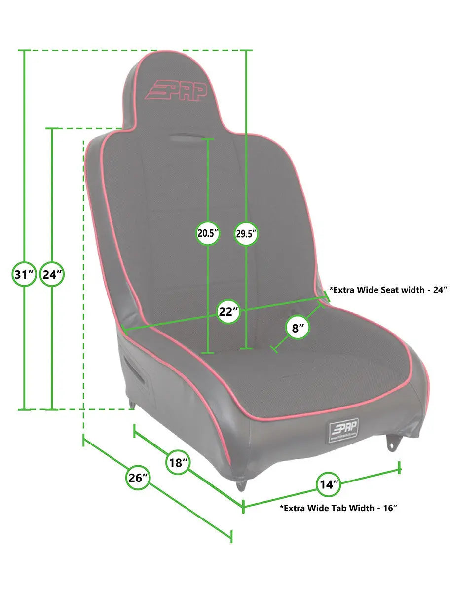PRP Seats A100110-C32-50 Premier High Back Suspension Seat Kit, Black - alternate angle