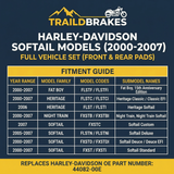 Harley-Davidson Softail 2000-2007 Ceramic Brake Pad Set Traild