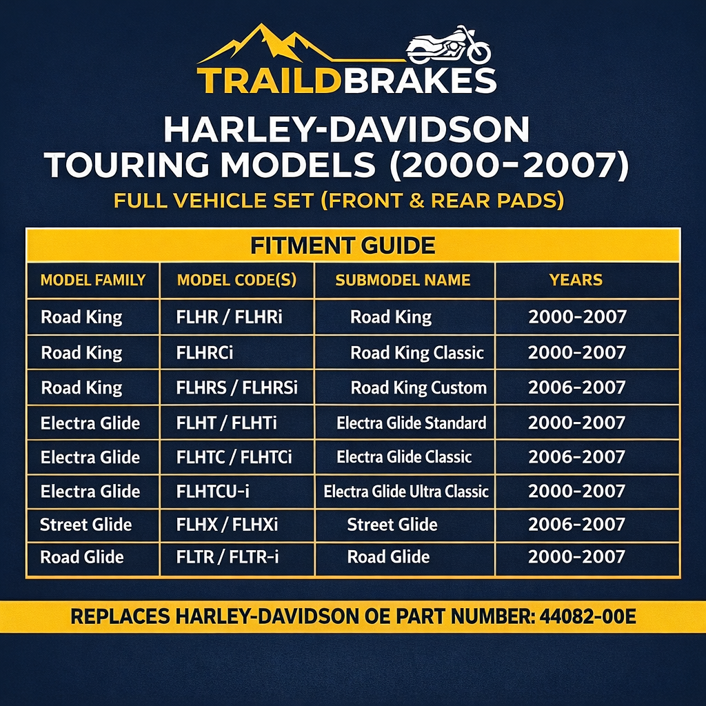 Harley-Davidson Touring 2000-2007 Ceramic Brake Pad Set Traild