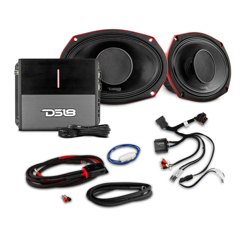 2014-Up Harley-Davidson Street Glide or Road Glide Rear Upgrade Package - 2x PRO Mid-Range w/ Driver | 1x Amp