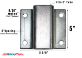 Heavy Duty Hat Bracket, fits 3" Crossmembers - Hot Dipped Galvanized Finish
