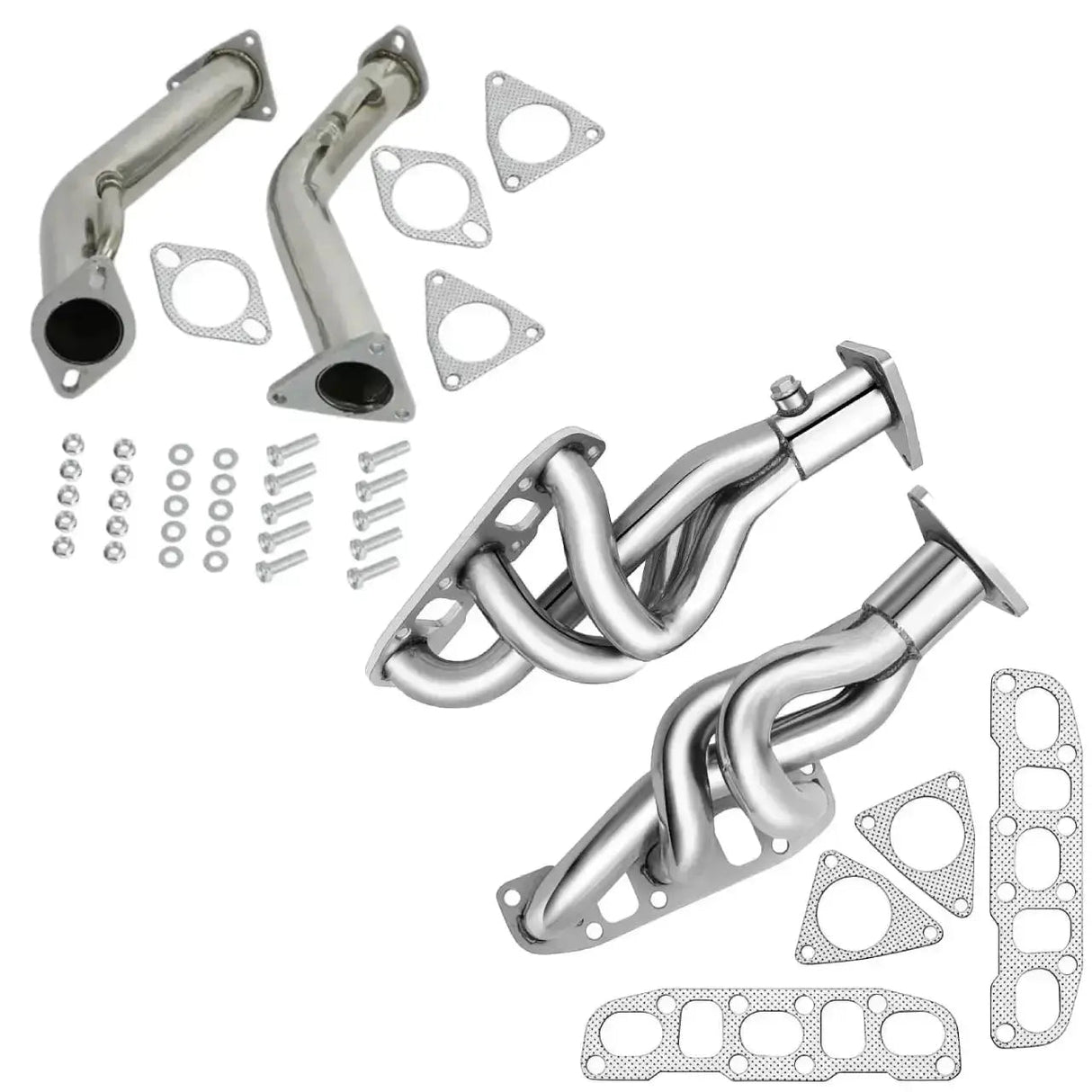Exhaust Header/Downpipe Exhaust/Y Pipe Downpipe All-In-One Kit for 2009-2013 Nissan 370Z /Infiniti G37 G37X G37XS 3.7L Flashark