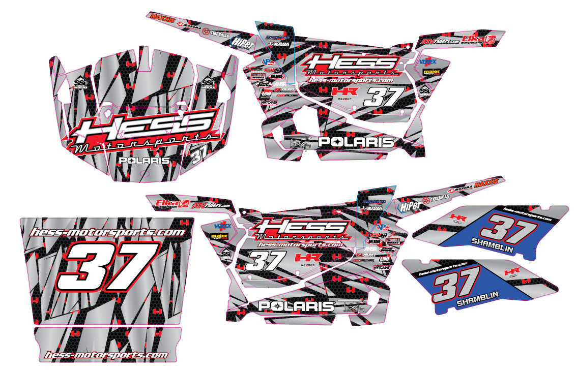 Polaris RZR XP 900 Graphic Kit - Hess Motorsports Custom Kit
