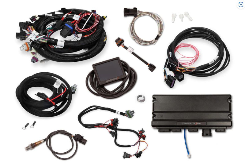 GM LS Compatible 376 c.i. Engine and TKX Manual Transmission - 530 Horsepower - Standard Edition Builder Series - Natural Pulley Kit - Holley Terminator X EFI System