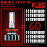 H11 H8 H9 LED Headlight Bulbs 60W 6000K ‎20000LM White 2Pcs for Chevrolet/Ford/Toyota/Dodge/GMC/Honda Flashark