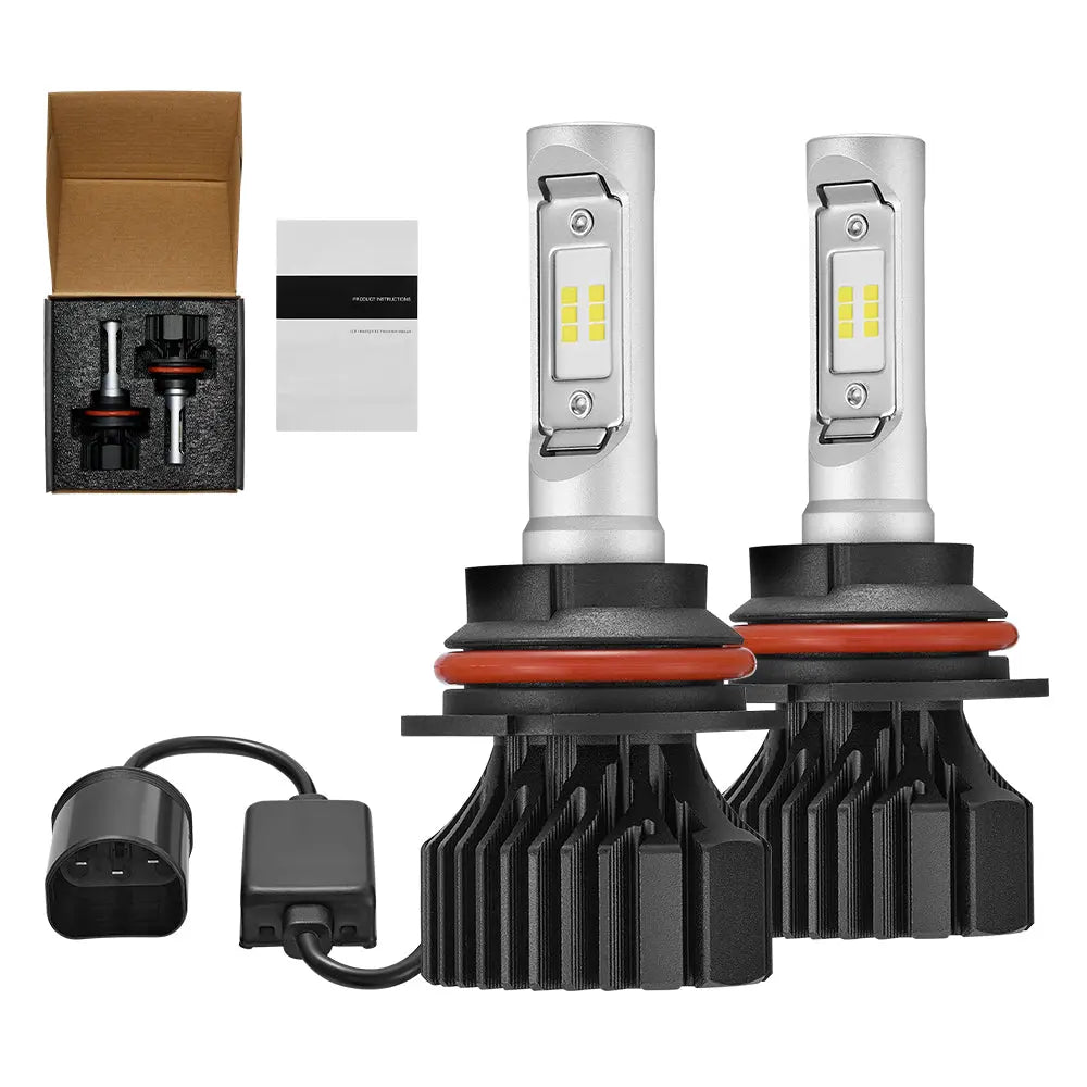 9007/HB5 LED Headlight Bulbs 100W 6500K ‎‎14000LM White 2Pcs Dual-function Flashark