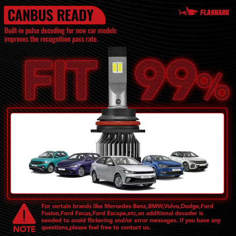 9007/HB5 LED Headlight Bulbs 150W 6500K ‎‎22000LM White 2Pcs Dual-function Flashark