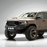 RAM TRX Baja Front Bumper w/ 3 Center Lights & Skid Plate 2021-2024