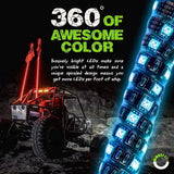 LED Whips 4’ Dual atv utv offroad