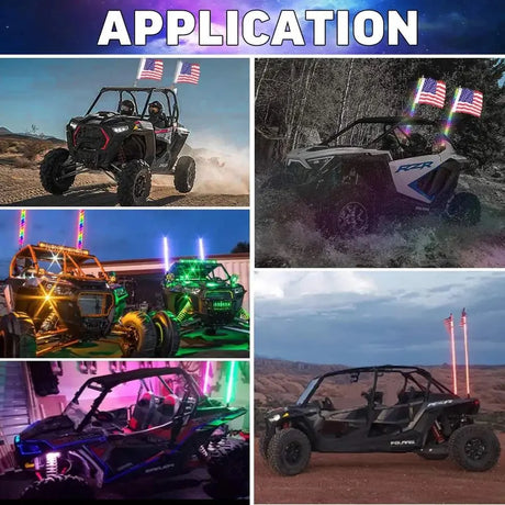 LED Whips 4’ Dual atv utv offroad